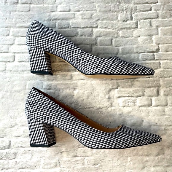Zara Shoes - ZARA | Houndstooth print block heels